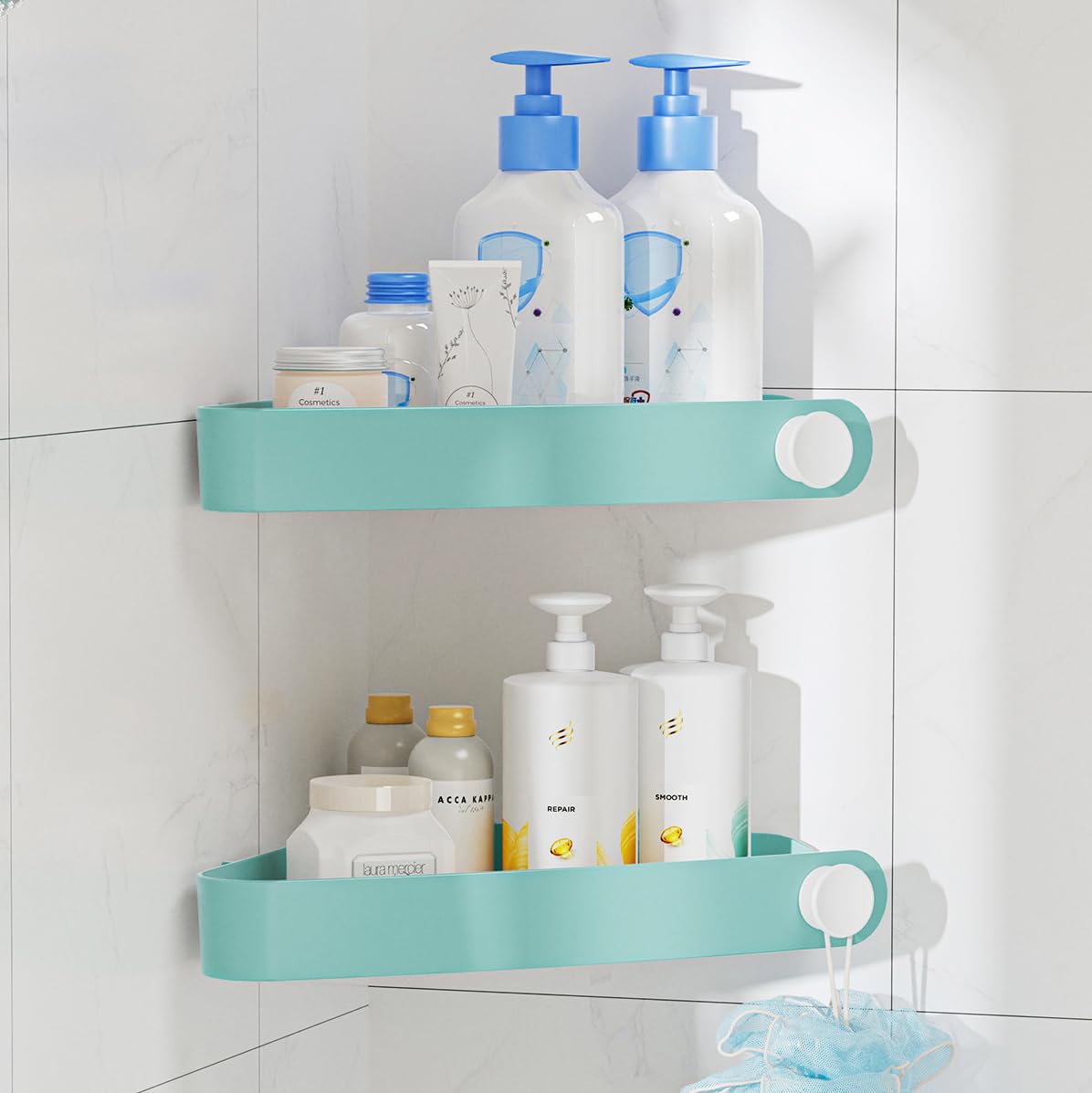 Sotfamily Plastic Shower Caddy Corner (for 90° Only), 4 Pack, Black
