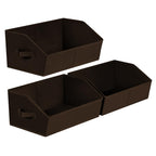 Homsorout Closet Organizers Bins 6 Packs - Large Closet Shelf Organizer with Handles, Fabric Trapezoid Storage Bins, Collapsible Storage Cubes for Clothes, Towels, Light Gray