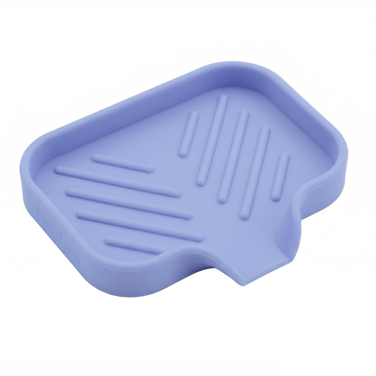 MicoYang Silicone Soap Dish with Drain Spout, Self-Draining Sink Organizer Tray for Bathroom and Kitchen, Sponges, Dispensers and Soap Holder, Non-Slip and Dishwasher Safe, Black (Compact, 4.9"×3.2")