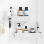 Kitsure Shower Caddy Adhesive, Stylish Shower Organizer, Large, Black