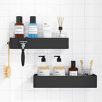 Kitsure Shower Caddy Adhesive, Stylish Shower Organizer, Large, Black