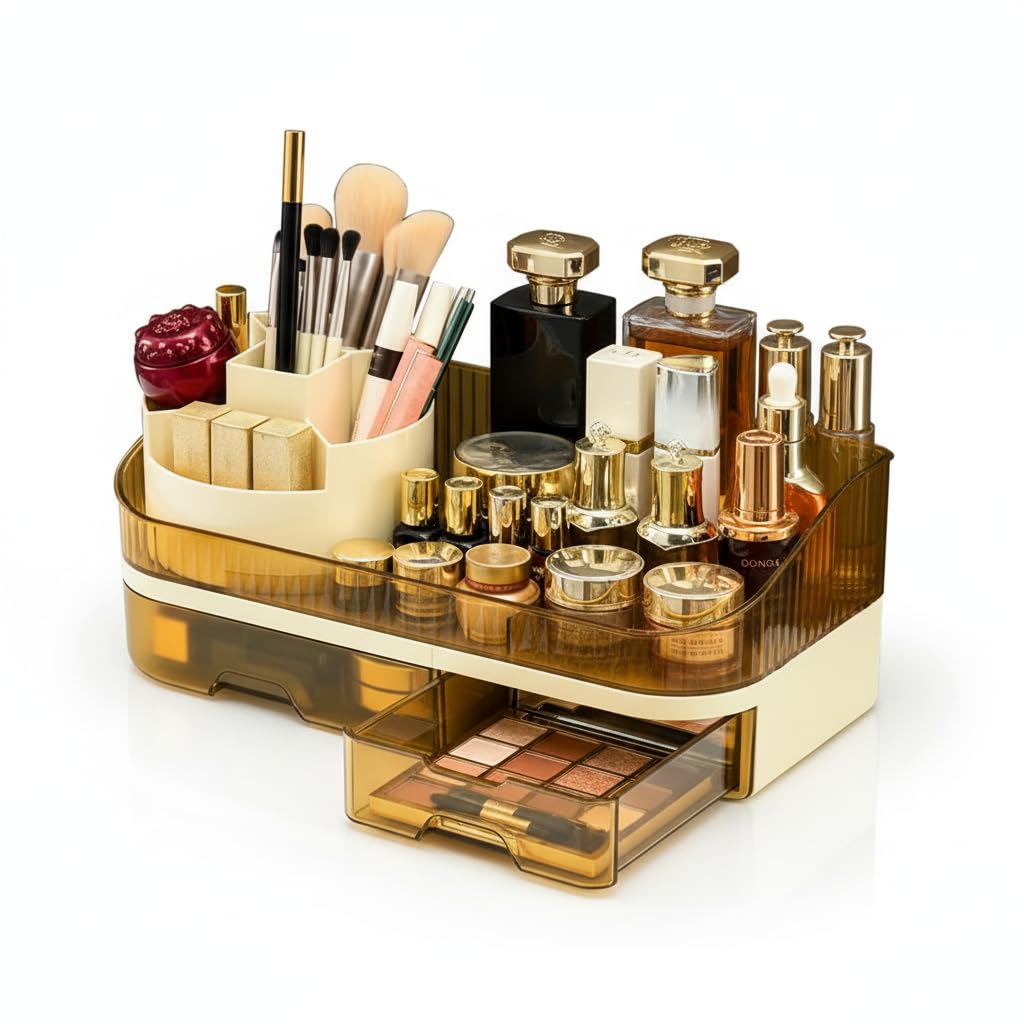 Makeup Organizer Countertop with Dual Drawers