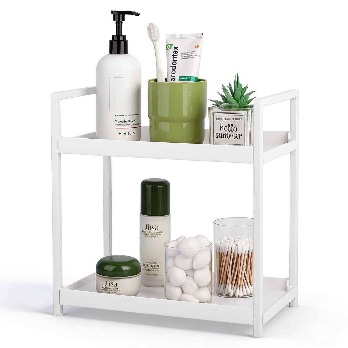 Bathroom Counter Organizer Vanity Storage Countertop Shelf, Small Black
