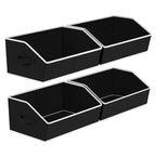 Homsorout Closet Organizers Bins 6 Packs - Large Closet Shelf Organizer with Handles, Fabric Trapezoid Storage Bins, Collapsible Storage Cubes for Clothes, Towels, Light Gray