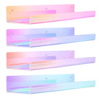 upsimples 4 Pcs 15" Acrylic Shelves for Wall Storage and Organizer, Clear