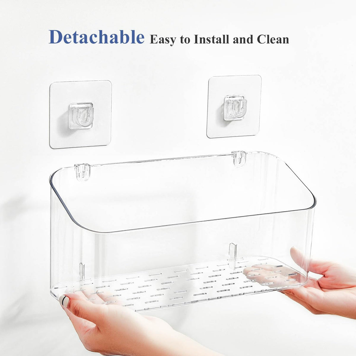Bath Toy Storage Holder, 2 Pack Clear Bathtub Shower Caddy Shower Organizer