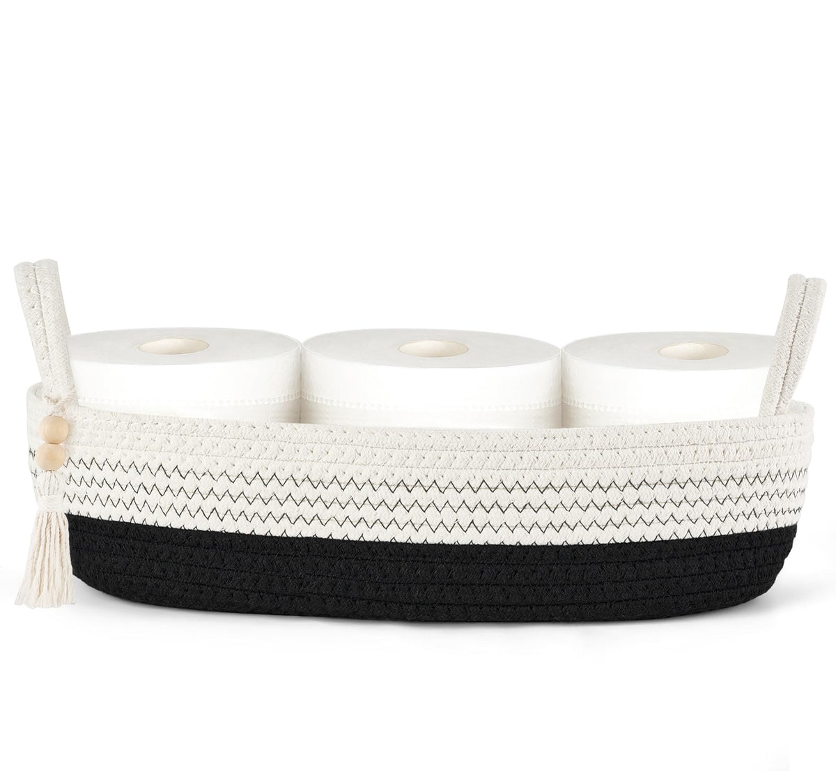 Mkono Toilet Paper Basket, Boho Bathroom Decor, Small Storage Organizer