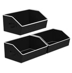 Homsorout Closet Organizers Bins 6 Packs - Large Closet Shelf Organizer with Handles, Fabric Trapezoid Storage Bins, Collapsible Storage Cubes for Clothes, Towels, Light Gray