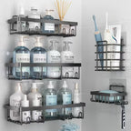 Liuoud 5 Pack Shower Caddy for Inside Shower, Gold Bathroom Storage Decor