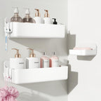 Nieifi Adhesive Shower Shelves, Clear, 5 Pieces