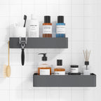 Kitsure Shower Caddy Adhesive, Stylish Shower Organizer, Large, Black
