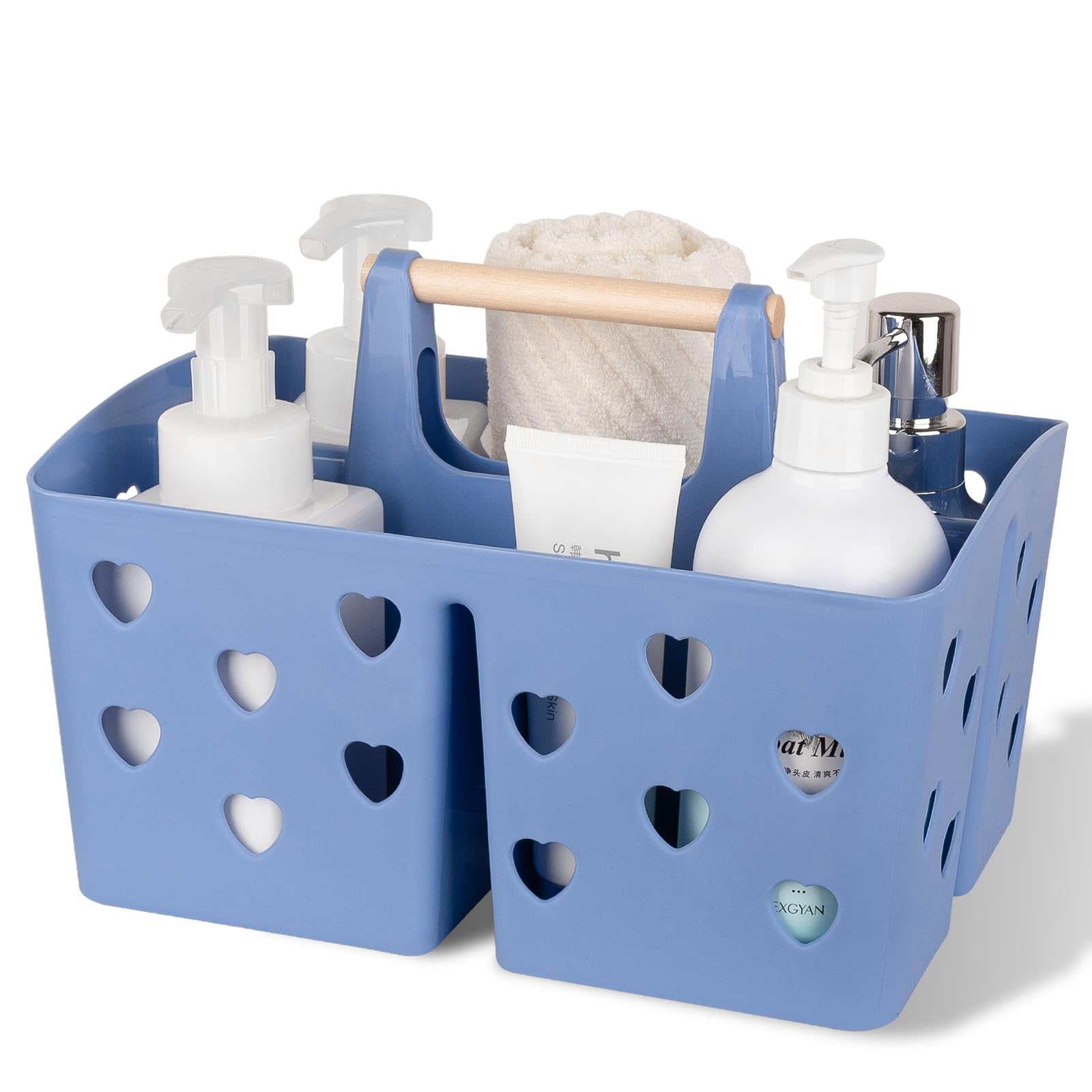 Portable Shower Caddy Plastic Shower Basket Organizer with Handle, Pink