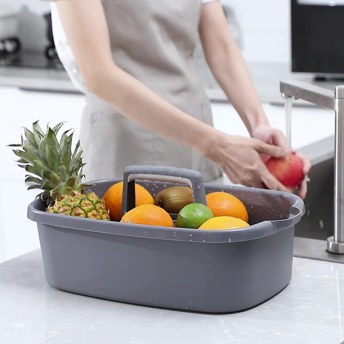 JiatuA Large Cleaning Supplies Caddy Portable Shower Caddy Basket Dark Gray