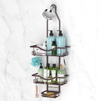 REINHARDT Adjustable Shower Caddy Hanging Rustproof Shower Organizer, Black