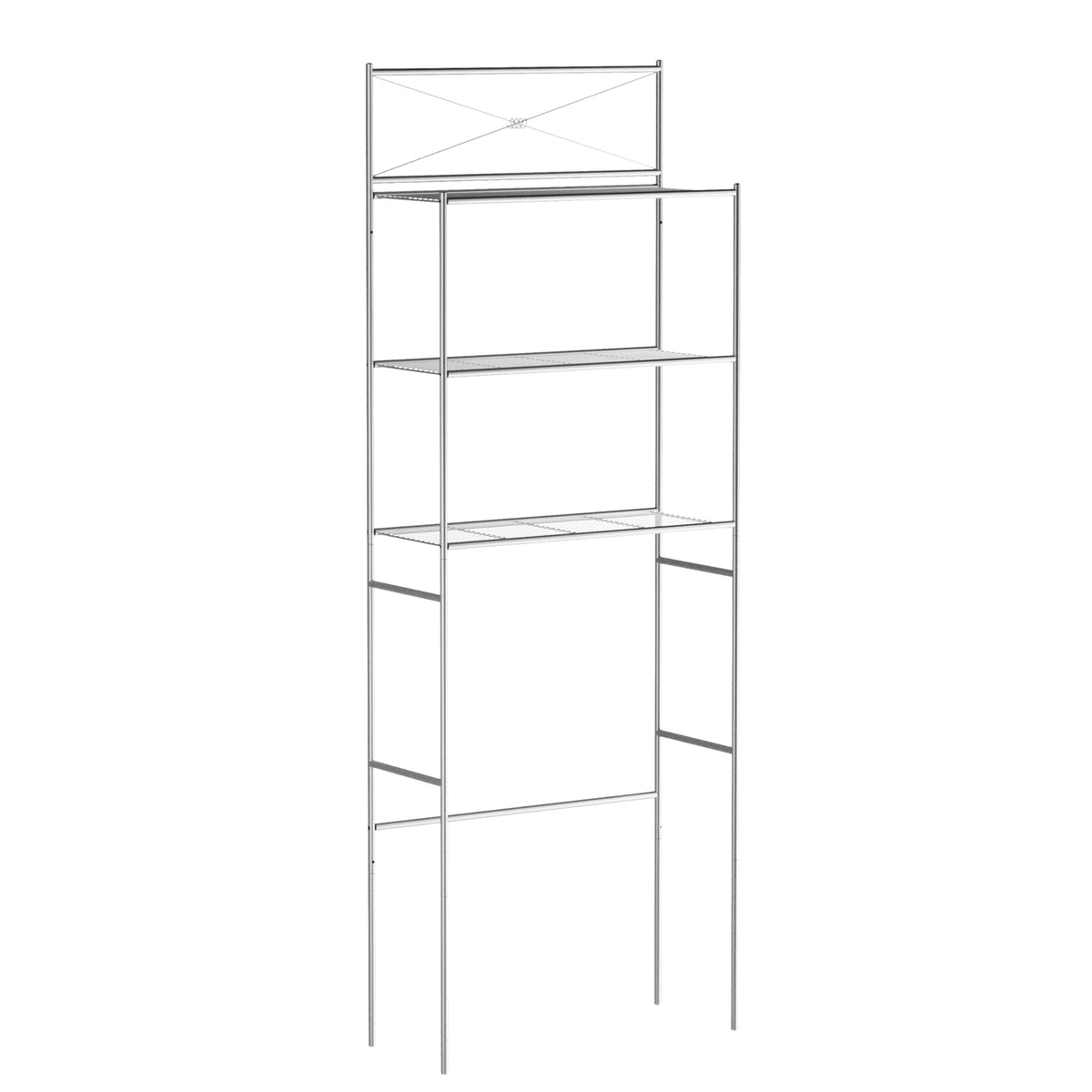Zenna Home Over the Toilet Storage Shelf Space Saver, Behind Toilet Bathroom Organizer and Storage, Metal Bathroom Organizer with 3 Shelves, Satin Nickel