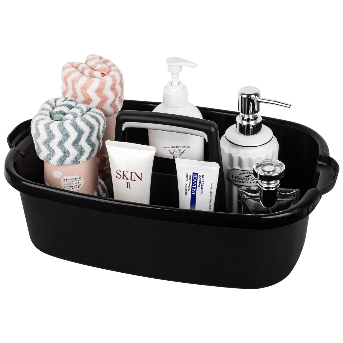 JiatuA Large Cleaning Supplies Caddy Portable Shower Caddy Basket Dark Gray