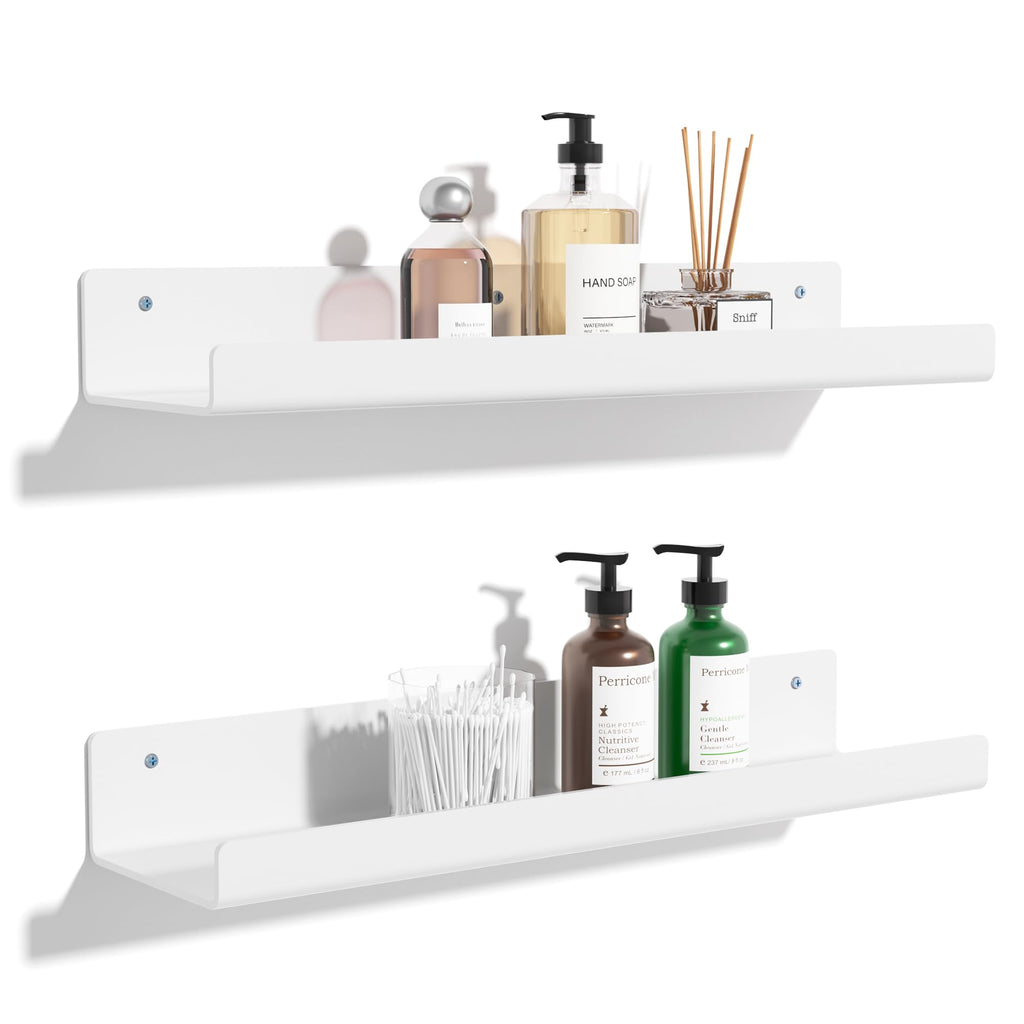 upsimples 4 Pcs 15" Acrylic Shelves for Wall Storage and Organizer, Clear