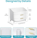 Vtopmart 3-Tier Skincare Makeup Organizer with Drawers, White