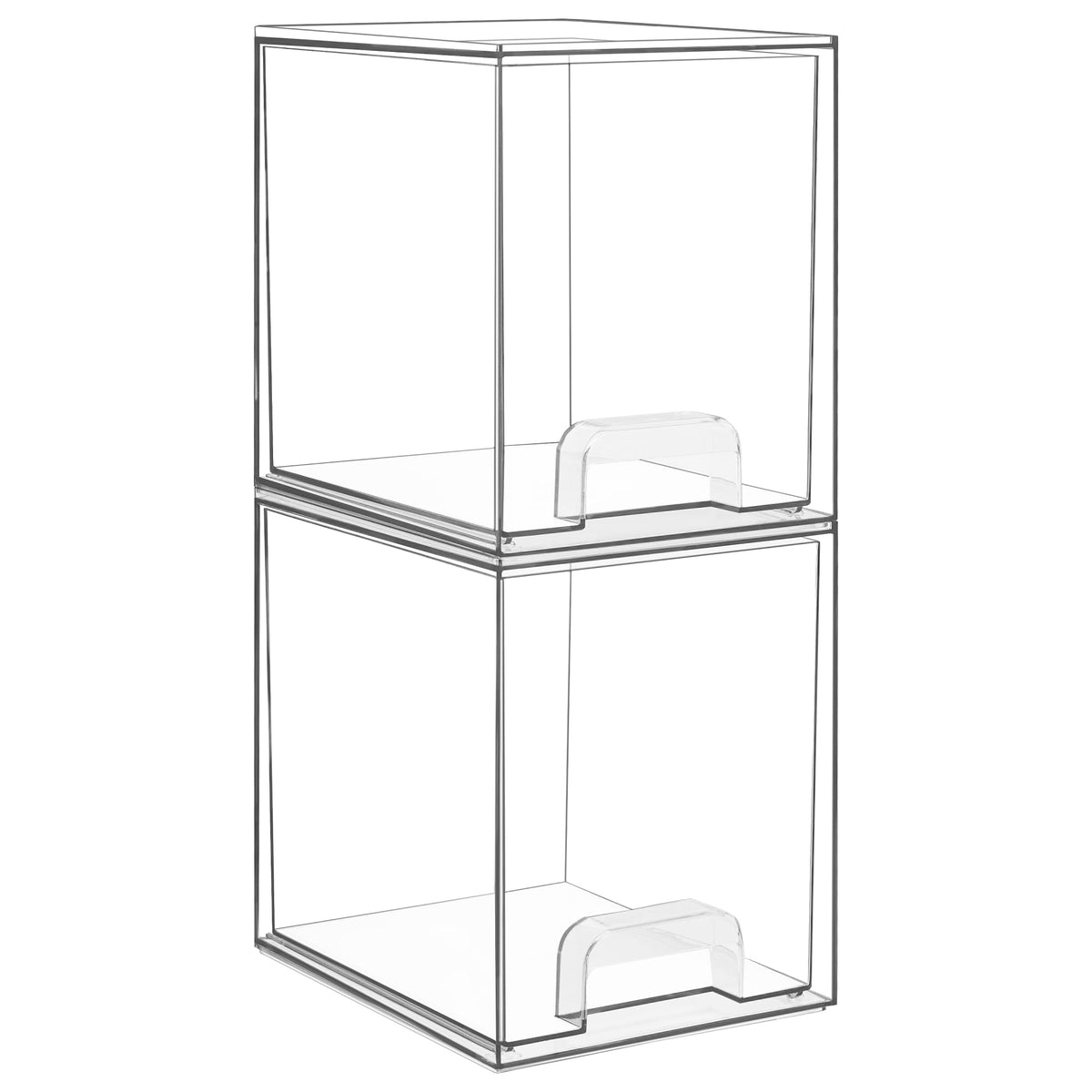 Vtopmart 4 Pack Small Clear Stackable Storage Drawers, Fits Narrow Spaces