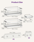 ODesign 3 Pack Adhesive Shower Caddy,Rustproof Shower Shelves Rack,Silver