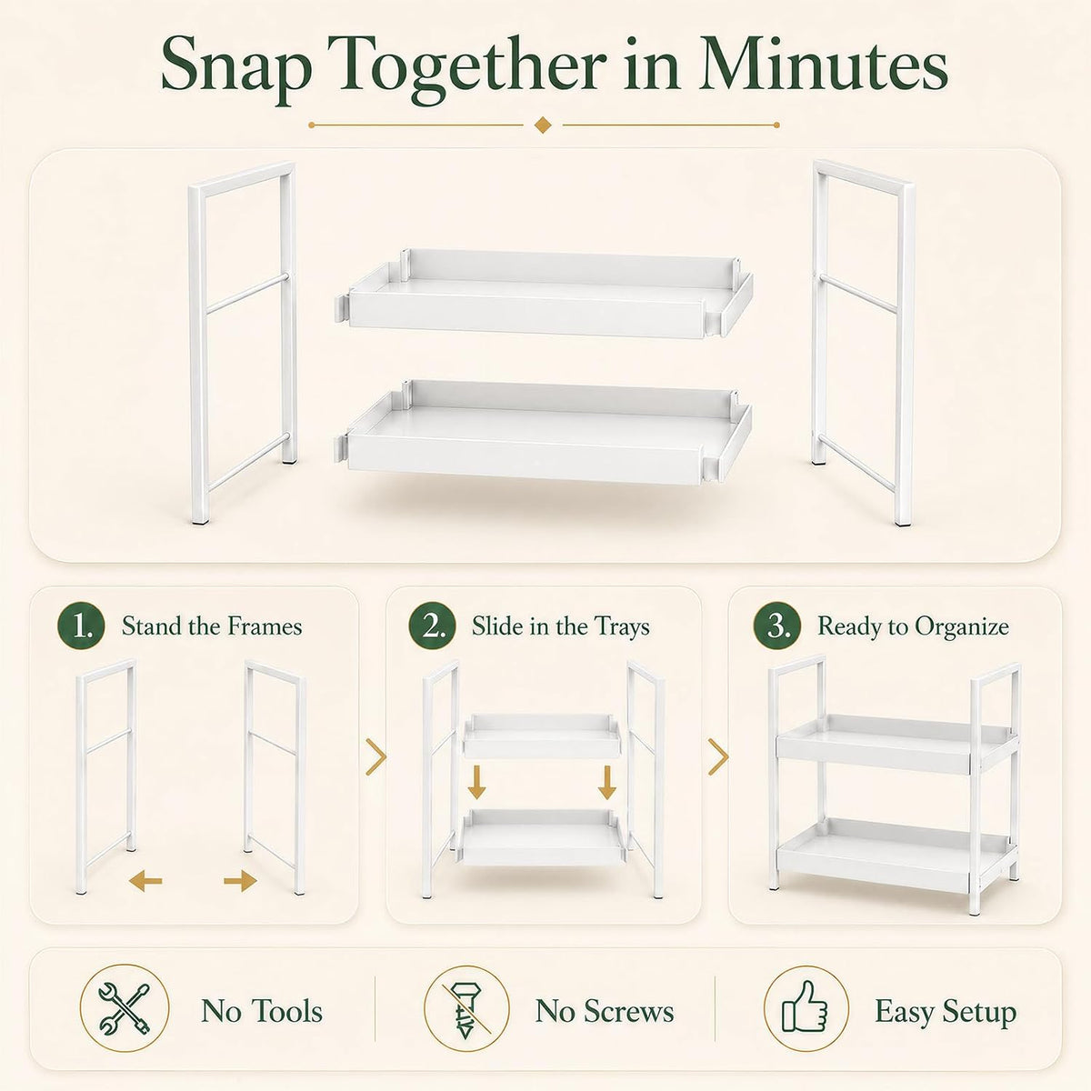 2 Tier Bathroom Counter Shelf Organizer for Skincare Makeup