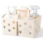 Portable Shower Caddy Plastic Shower Basket Organizer with Handle, Pink
