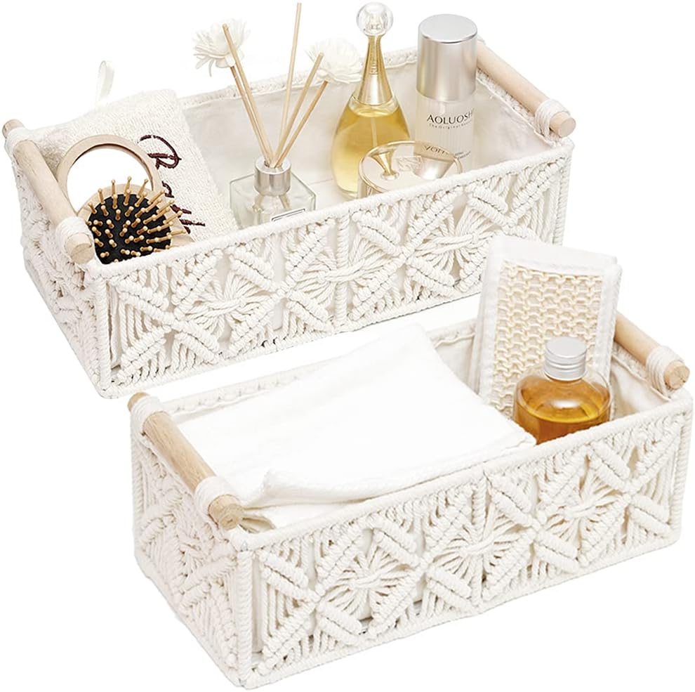 Boho Decor Basket for Toilelt Paper Storage Baskets for Organizing