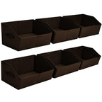 Homsorout Closet Organizers Bins 6 Packs - Large Closet Shelf Organizer with Handles, Fabric Trapezoid Storage Bins, Collapsible Storage Cubes for Clothes, Towels, Light Gray