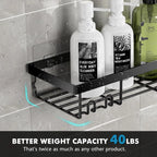 Jabukosu Matte Gold Stainless Steel Bathroom Accessory Sets - 5 & 1 Wall-Mounted Shelf Holders, No-Drill Waterproof Adhesive Organizer Storage for Shampoo, Soap