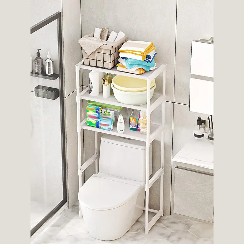 Garvee - Over the Toilet Storage Shelf, 3-Tier Bathroom Organizer, No Drilling Installation, Freestanding Over Toilet Shelf for Bathroom, Laundry, Balcony