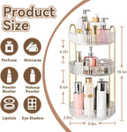 360° Rotating Makeup Organizer for Vanity, 3 Tier Perfume Organizers, Clear