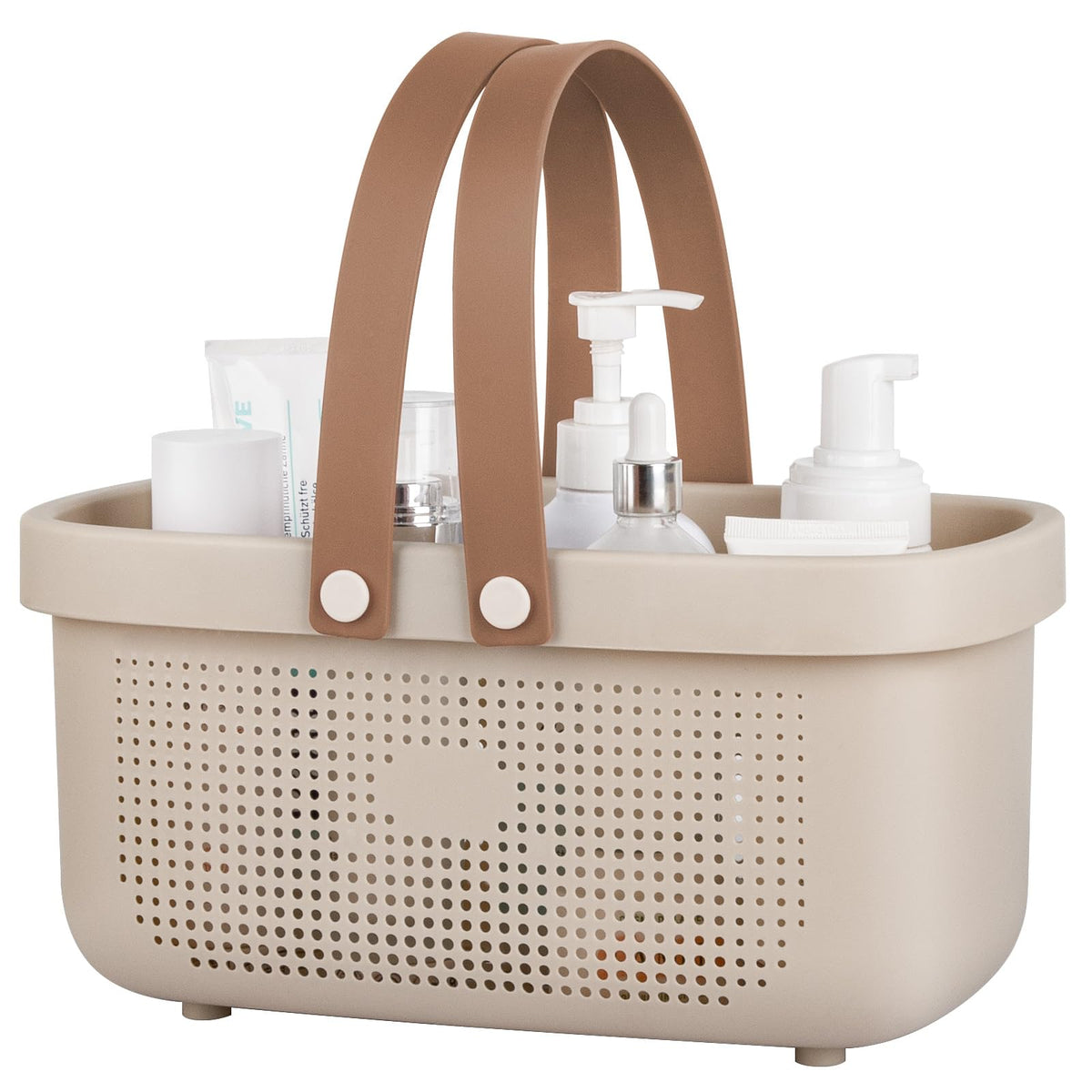 JiatuA Plastic Storage Basket with Handle Portable Shower Caddy Tote Organizer Basket Bin for Bathroom Kitchen Dorm Room Bedroom, Green