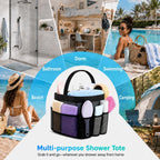 Mesh Shower Caddy Portable - 9 Pockets for College Dorm Room Essential