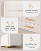 Lolalet 3-Layer PU Leather Makeup Organizer for Cosmetic Vanity -Beige