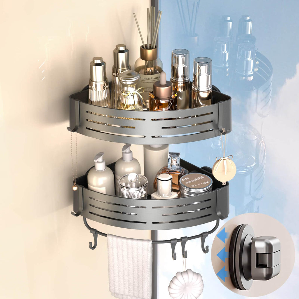 Onemake Suction Cup Shower Caddy, Shower Shelf, Bathroom Organizer, Black