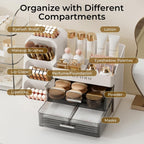 UFORU Makeup Organizer Countertop with Brush Holder for Vanity Bathroom
