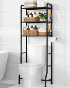 Kitsure Over Toilet Storage Rack, 63.2" H Space-Saving, Holder & Hooks