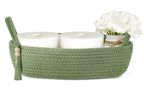 Mkono Toilet Paper Basket, Boho Bathroom Decor, Small Storage Organizer
