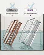 ODesign 3 Pack Adhesive Shower Caddy,Rustproof Shower Shelves Rack,Silver