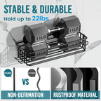 TAILI Shower Caddy Suction Cup 2 Pack with Hooks & Soap holder, Black