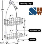 Simple Houseware Stainless Steel Hanging Shower Head Caddy Organizer