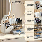 Makeup Organizer for Vanity with Brush Holder,Skincare Organizer