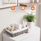 HomeHacks 2 Pack Storage Basket Toilet Paper Rope Baskets for Organizing