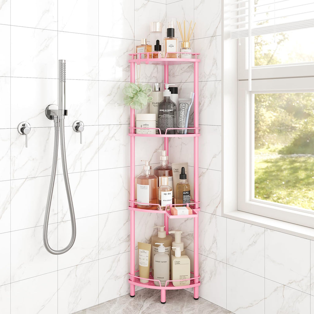 ELYKEN Corner Shower Caddy, 3 Tier Stainless Steel Shower Organizer, White
