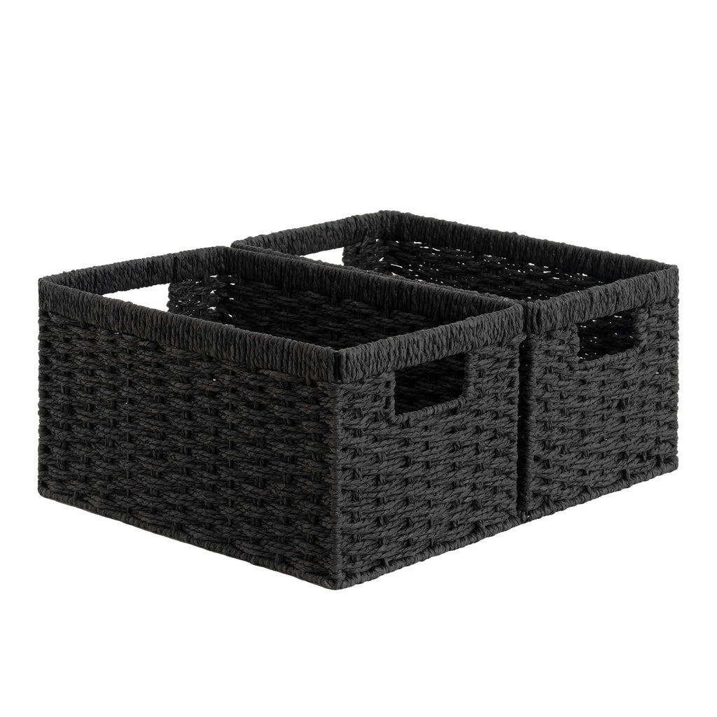 StorageWorks Wicker Baskets, Wicker Storage Baskets for Shelves, 2-Pack