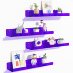 upsimples 4 Pcs 15" Acrylic Shelves for Wall Storage and Organizer, Clear