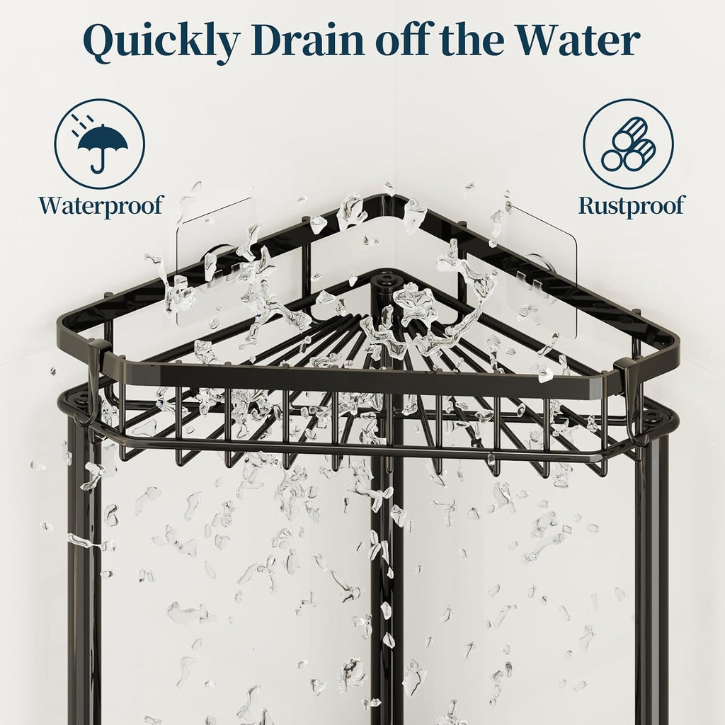 Consumest Corner Shower Caddy Stand - Rustproof Bathroom Organizer&Storage