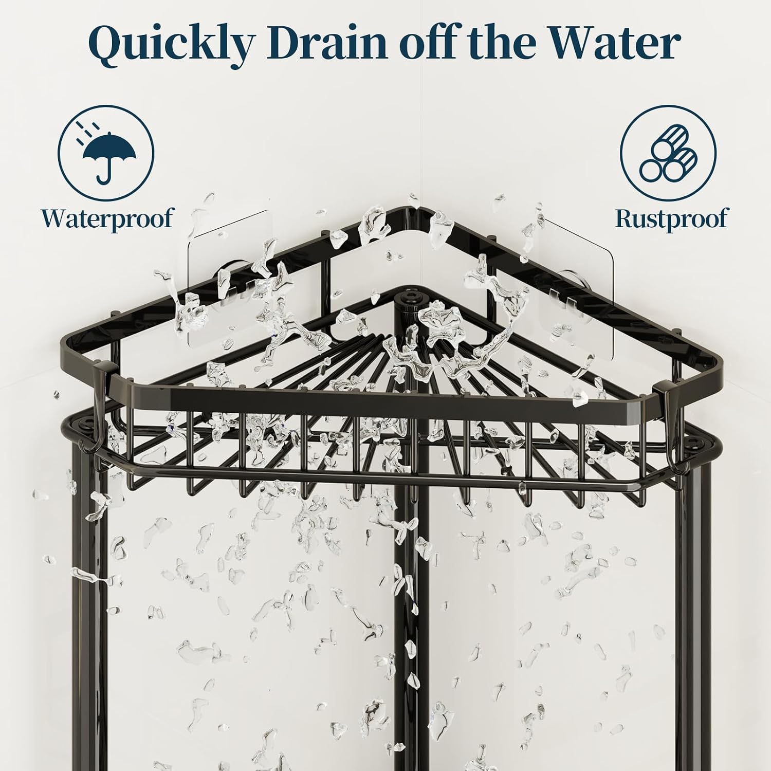 Consumest Corner Shower Caddy Stand - Rustproof Bathroom Organizer&Storage