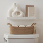 Decorative Toilet Paper Basket - Boho Jute Cotton Rope Bin with Tassel