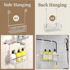 DELLAN Hanging Shower Organizer, Shower Rack with Hooks Over the Door